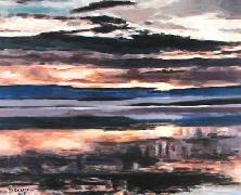 Titre: Reflets soleil couchant dans le Grand Nord, Artiste: Hervier-Deckers, Yveline